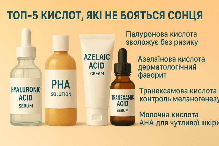 Топ-5 кислот, які не бояться сонця